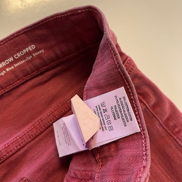 DL1961 Farrow Cropped High Rise Instasulpt Skinny Wine Colored Jeans Womens 29 - Picture 7 of 12